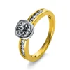 Verlobungsring 750/18K Gelbgold/Weissgold Diamant 0.76ct.