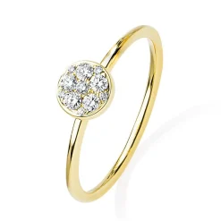 Verlobungsring 585/14K Gelbgold Diamant 0.15ct.