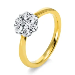 Verlobungsring 750/18K Gelbgold/Weissgold Diamant 0.7ct.