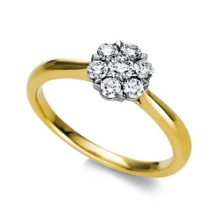 Verlobungsring 750/18K Gelbgold/Weissgold Diamant 0.4ct.
