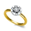 Verlobungsring 750/18K Gelbgold/Weissgold Diamant 0.5ct.