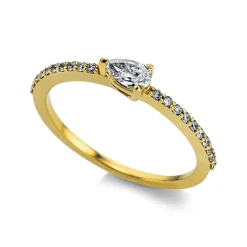 Verlobungsring 750/18K Gelbgold Diamant 0.33ct.