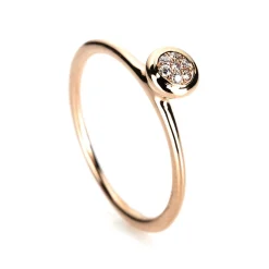 Verlobungsring 750/18K Rotgold Diamant 0.05ct.