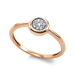 Verlobungsring 750/18K Rotgold Diamant 0.08ct.