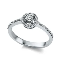 Verlobungsring 585/14K Weissgold Diamant 0.29ct.