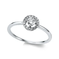 Verlobungsring 750/18K Weissgold Diamant 0.39ct.