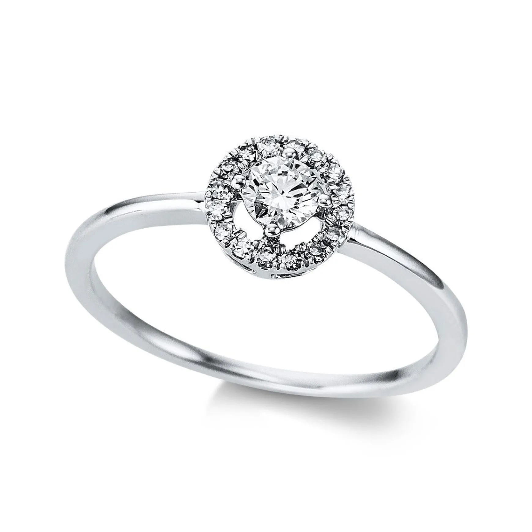Verlobungsring 750/18K Weissgold Diamant 0.39ct.