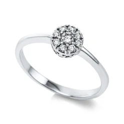 Verlobungsring 585/14K Weissgold Diamant 0.21ct.