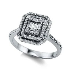 Verlobungsring 750/18K Weissgold Diamant 0.54ct.
