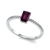 Verlobungsring 750/18K Weissgold Diamant 0.09ct. Rubin 0.6ct.