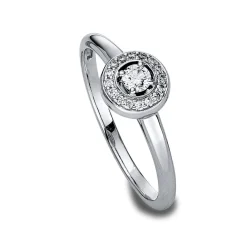Verlobungsring 750/18K Weissgold Diamant 0.18ct.