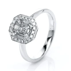 Verlobungsring 750/18K Weissgold Diamant 0.75ct.