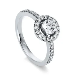 Verlobungsring 750/18K Weissgold Diamant 0.84ct.