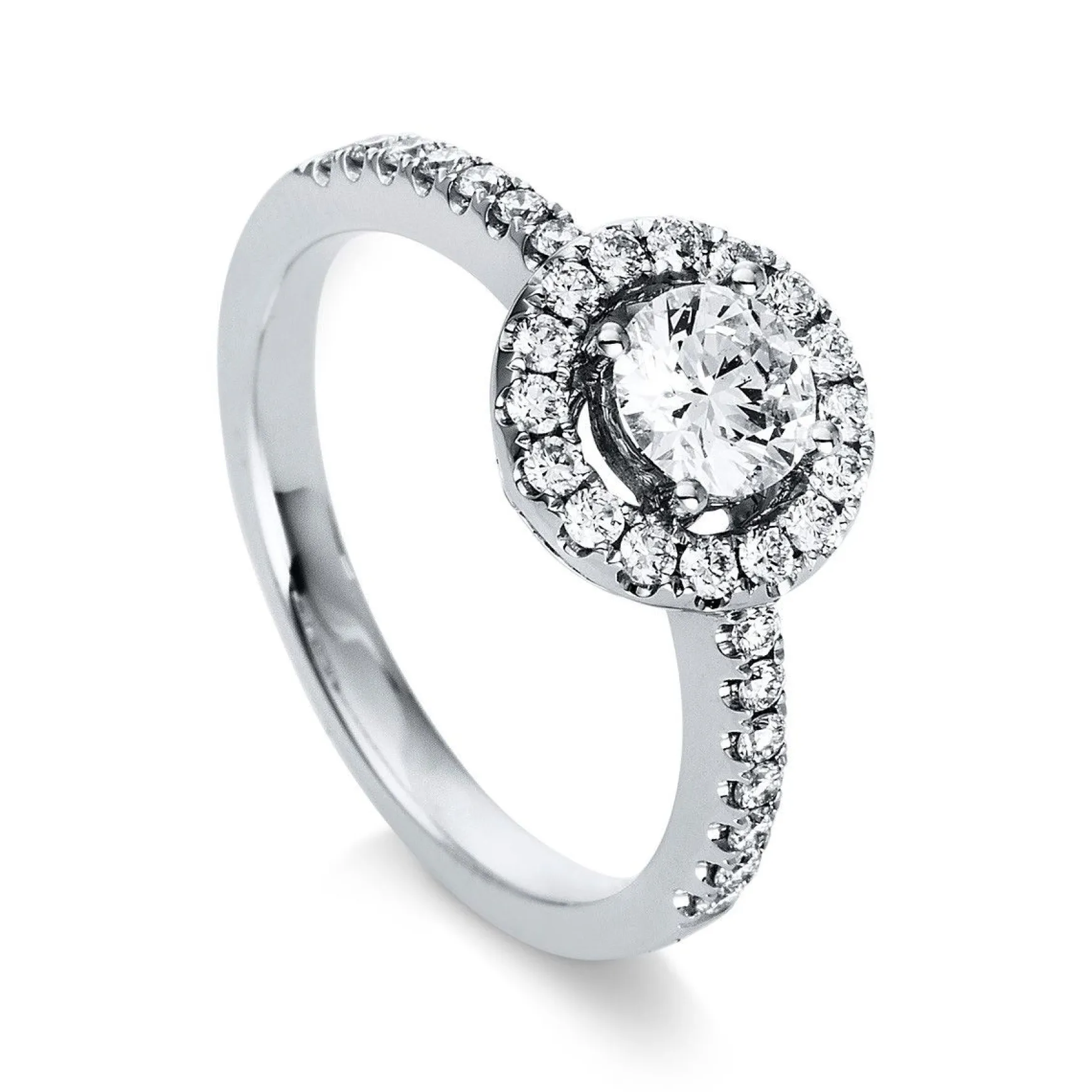 Verlobungsring 750/18K Weissgold Diamant 0.84ct.