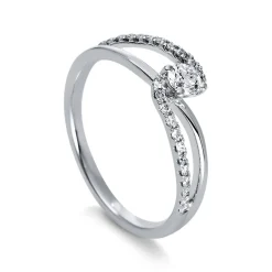 Verlobungsring 750/18K Weissgold Diamant 0.29ct.