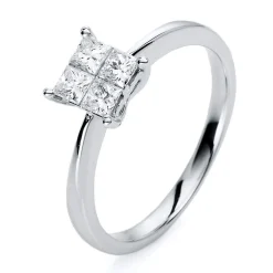 Verlobungsring 750/18K Weissgold Diamant 0.51ct.