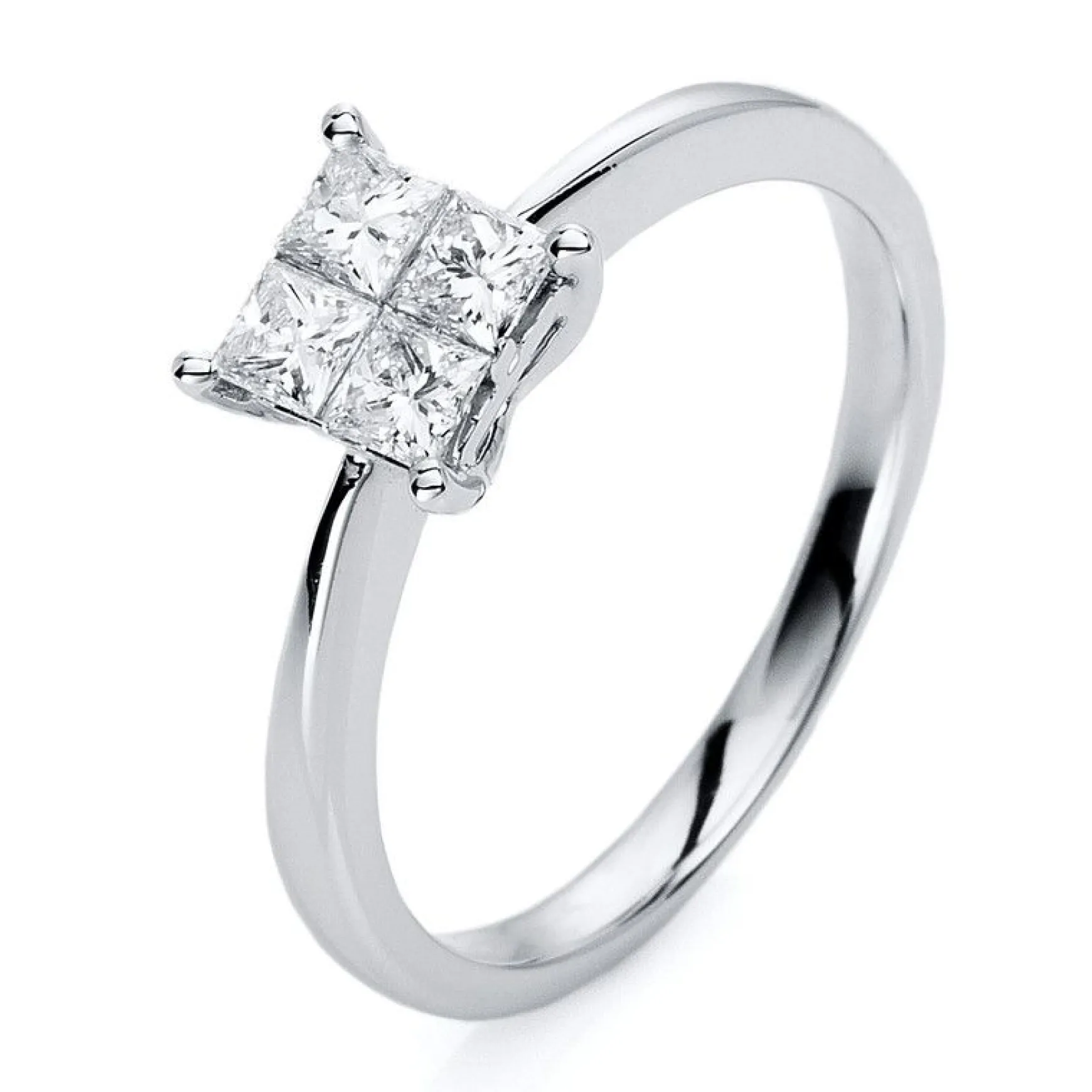 Verlobungsring 750/18K Weissgold Diamant 0.51ct.