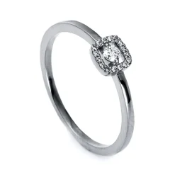 Verlobungsring 750/18K Weissgold Diamant 0.11ct.