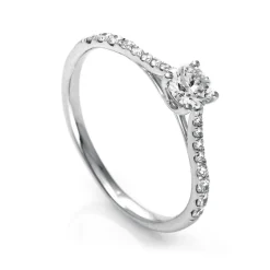 Verlobungsring 750/18K Weissgold/Platin 950 Diamant 0.5ct.