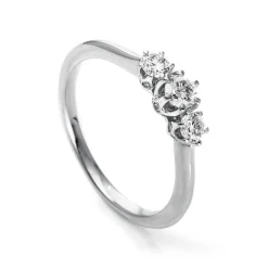 Verlobungsring 750/18K Weissgold/Platin 950 Diamant 0.4ct.