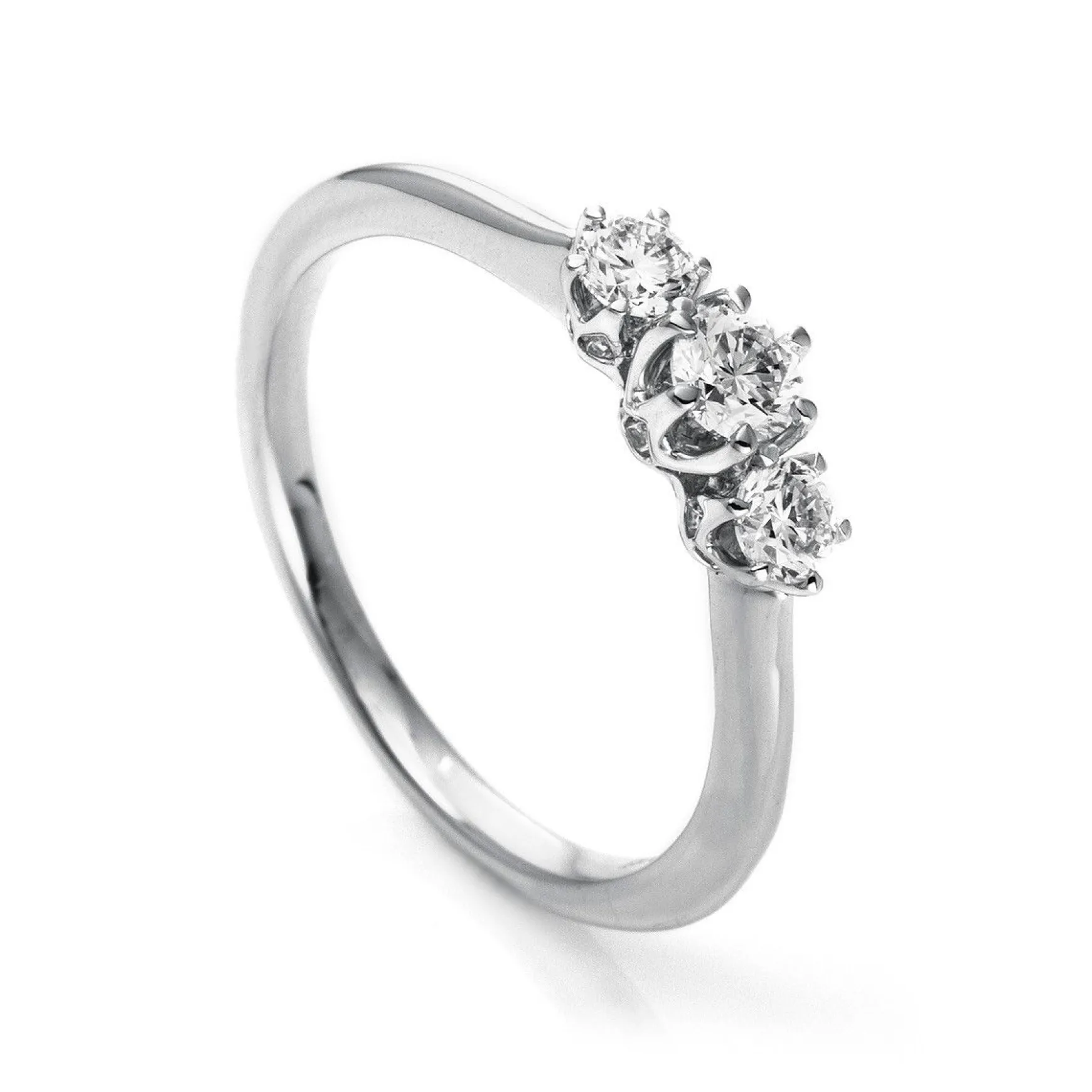 Verlobungsring 750/18K Weissgold/Platin 950 Diamant 0.4ct.