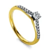 Verlobungsring 750/18K Weissgold/Gelbgold/Platin 950 Diamant 0.33ct.