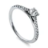 Verlobungsring 750/18K Weissgold/Platin 950 Diamant 0.5ct.