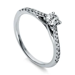 Verlobungsring 750/18K Weissgold/Platin 950 Diamant 0.5ct.