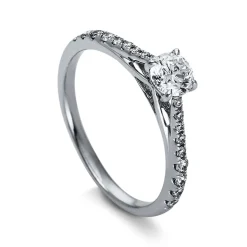 Verlobungsring 750/18K Weissgold/Platin 950 Diamant 0.6ct.