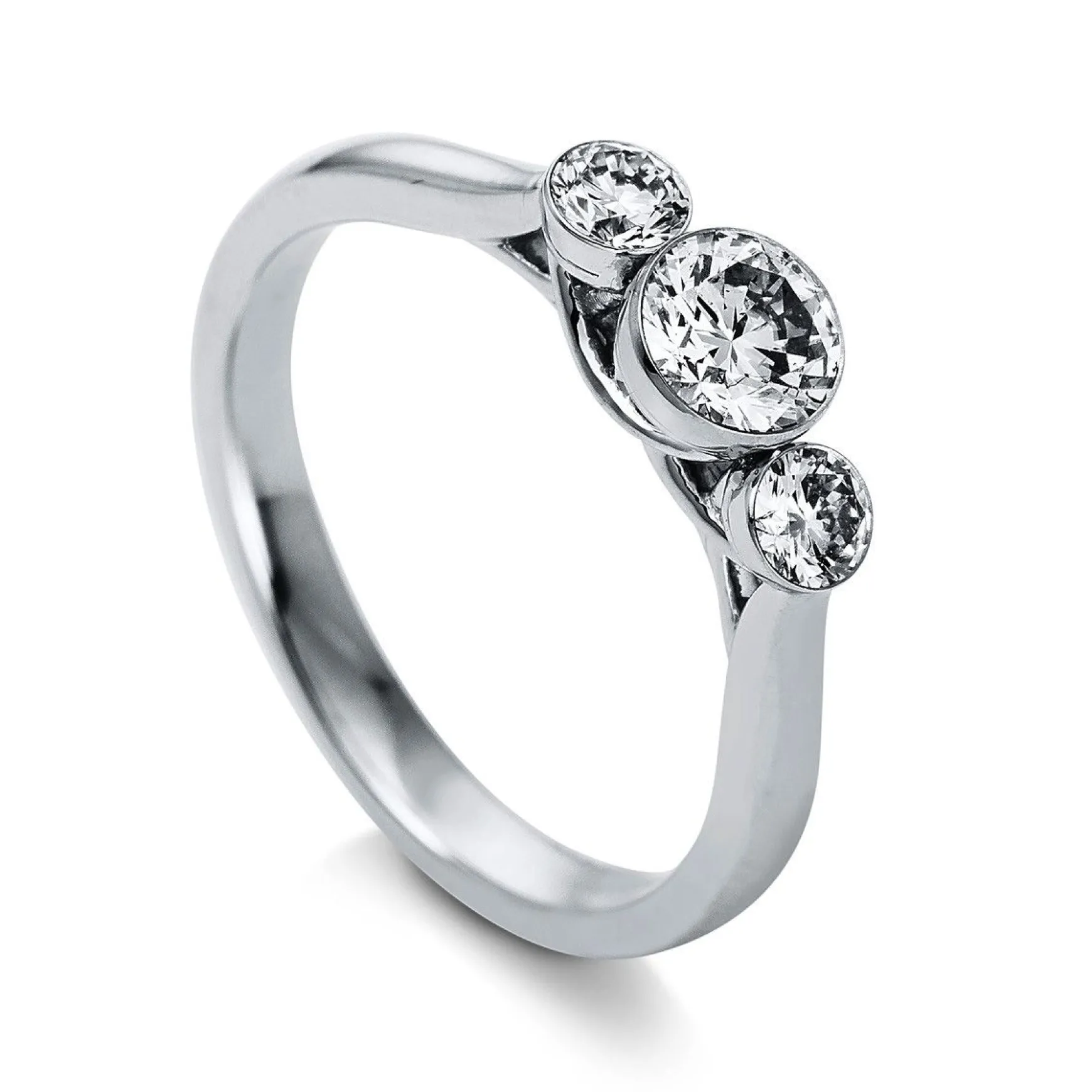 Verlobungsring 585/14K Weissgold Diamant 0.76ct.