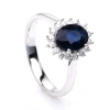 Verlobungsring 750/18K Weissgold Diamant 0.26ct. Safir 1.71ct.