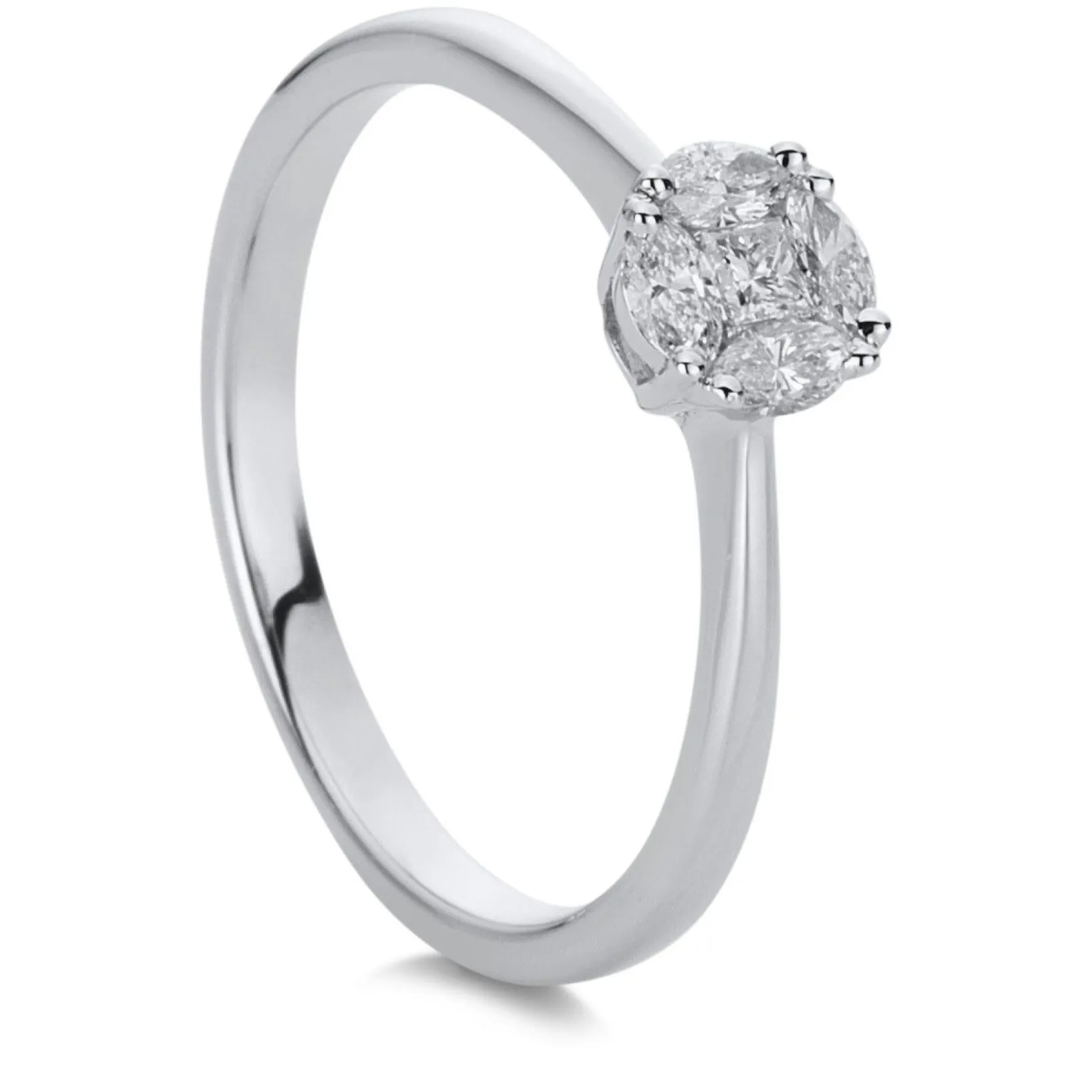 Verlobungsring 750/18K Weissgold Diamant 0.23ct.