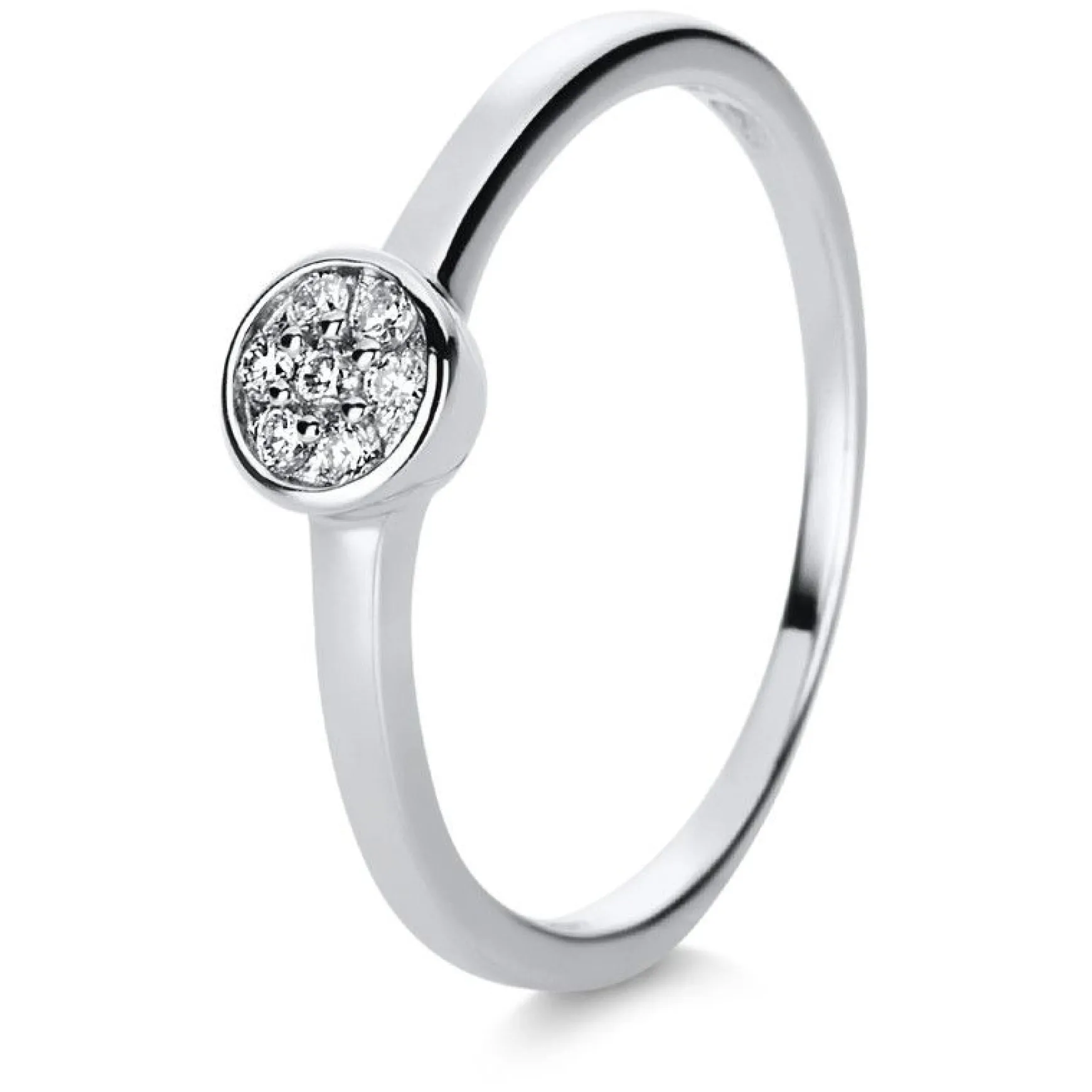 Verlobungsring 750/18K Weissgold Diamant 0.09ct.