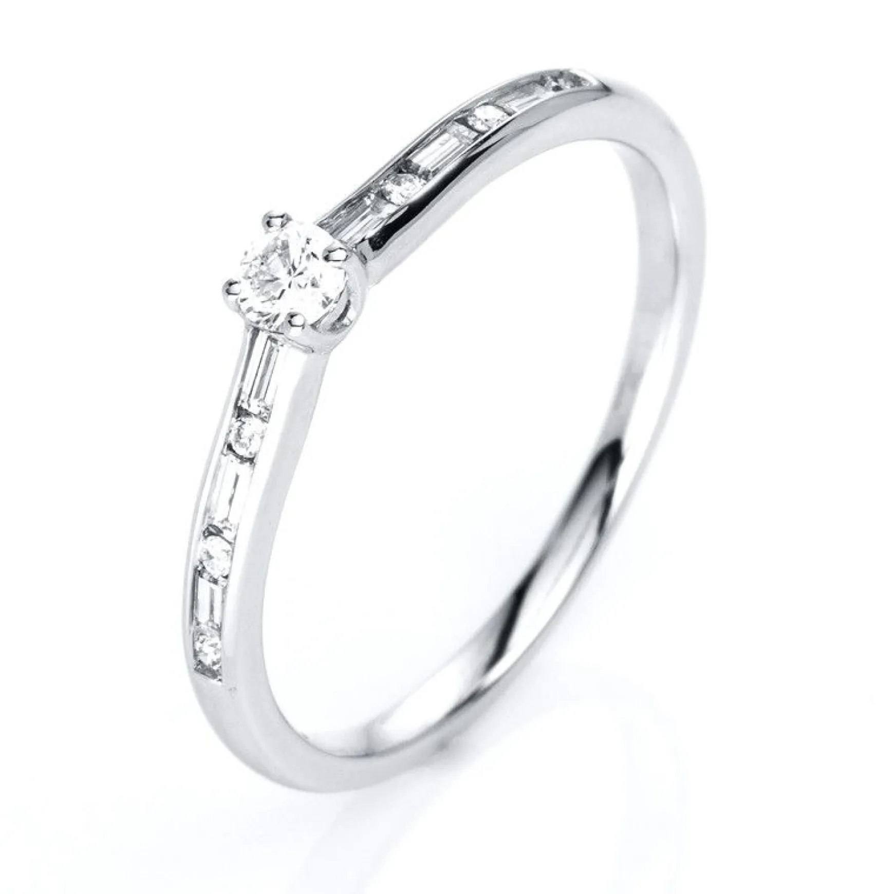 Verlobungsring 585/14K Weissgold Diamant 0.25ct.