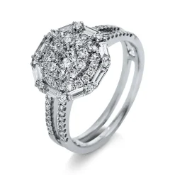 Verlobungsring 750/18K Weissgold Diamant 0.48ct. 0.59ct.