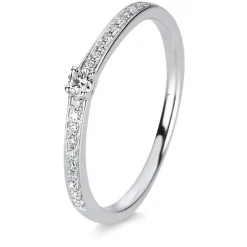 Verlobungsring 585/14K Weissgold Diamant 0.12ct.