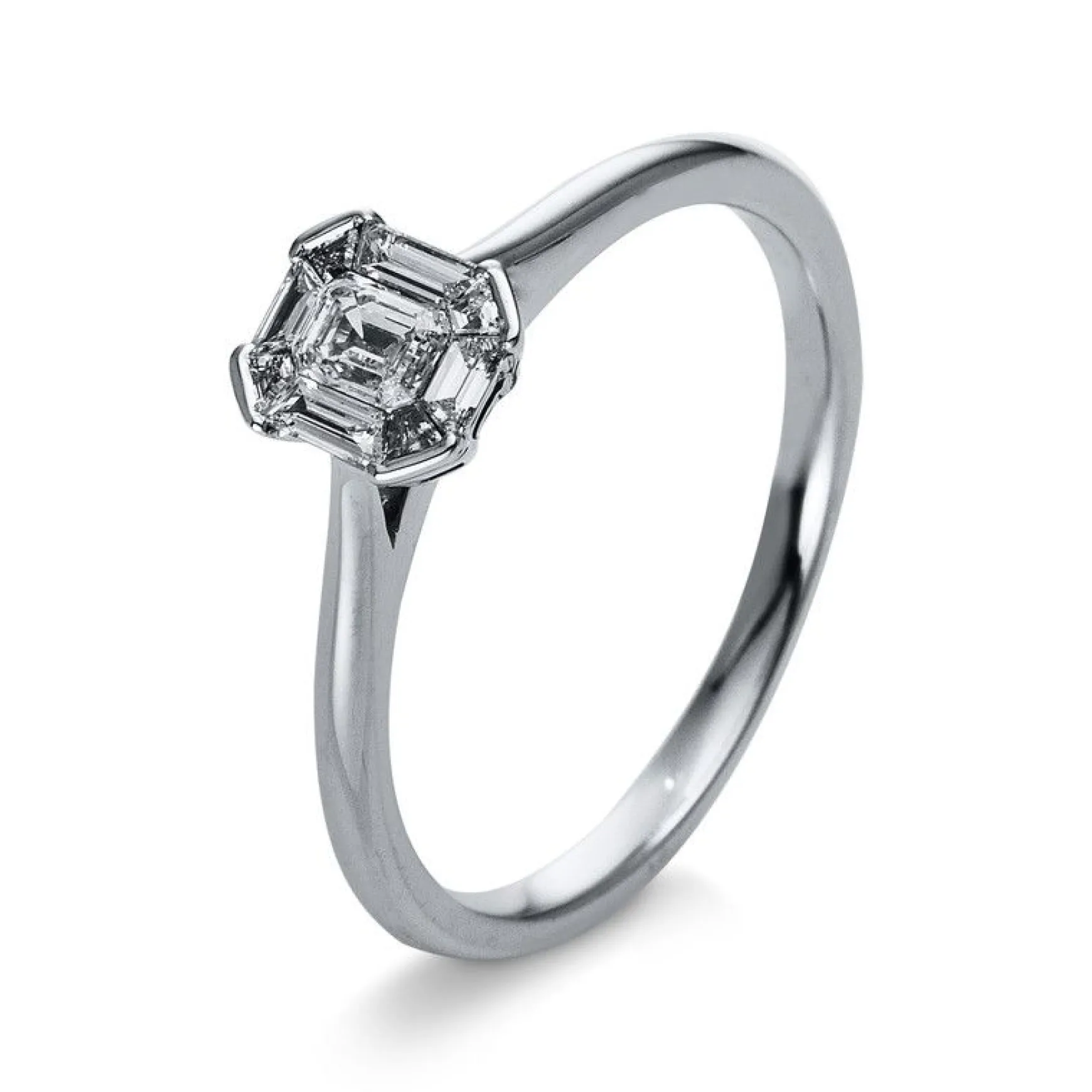 Verlobungsring 750/18K Weissgold Diamant 0.32ct.