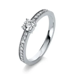 Verlobungsring 750/18K Weissgold Diamant 0.4ct.