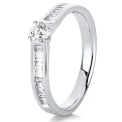 Verlobungsring 585/14K Weissgold Diamant 0.58ct.
