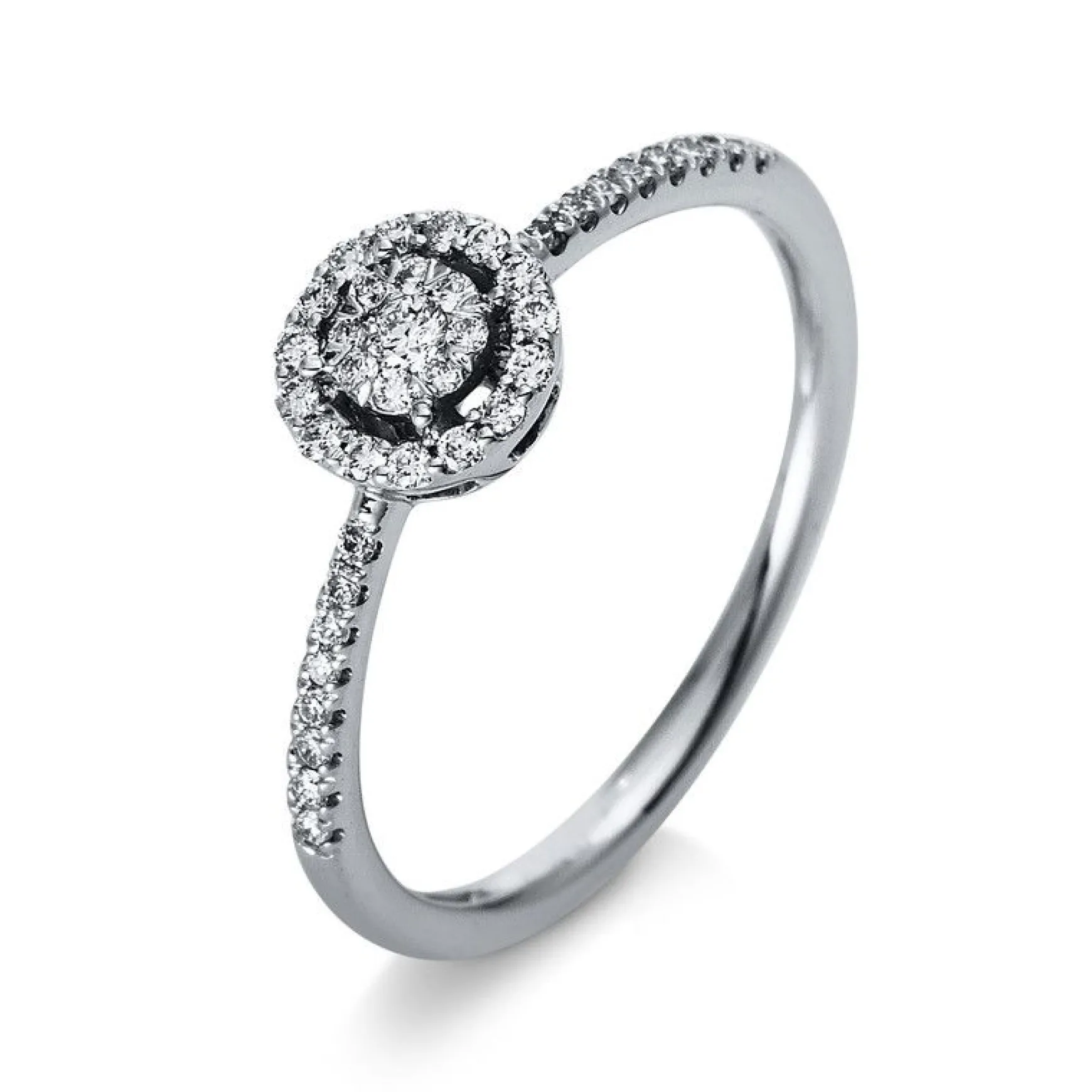 Verlobungsring 750/18K Weissgold Diamant 0.18ct.
