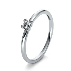 Verlobungsring 750/18K Weissgold Diamant 0.1ct.