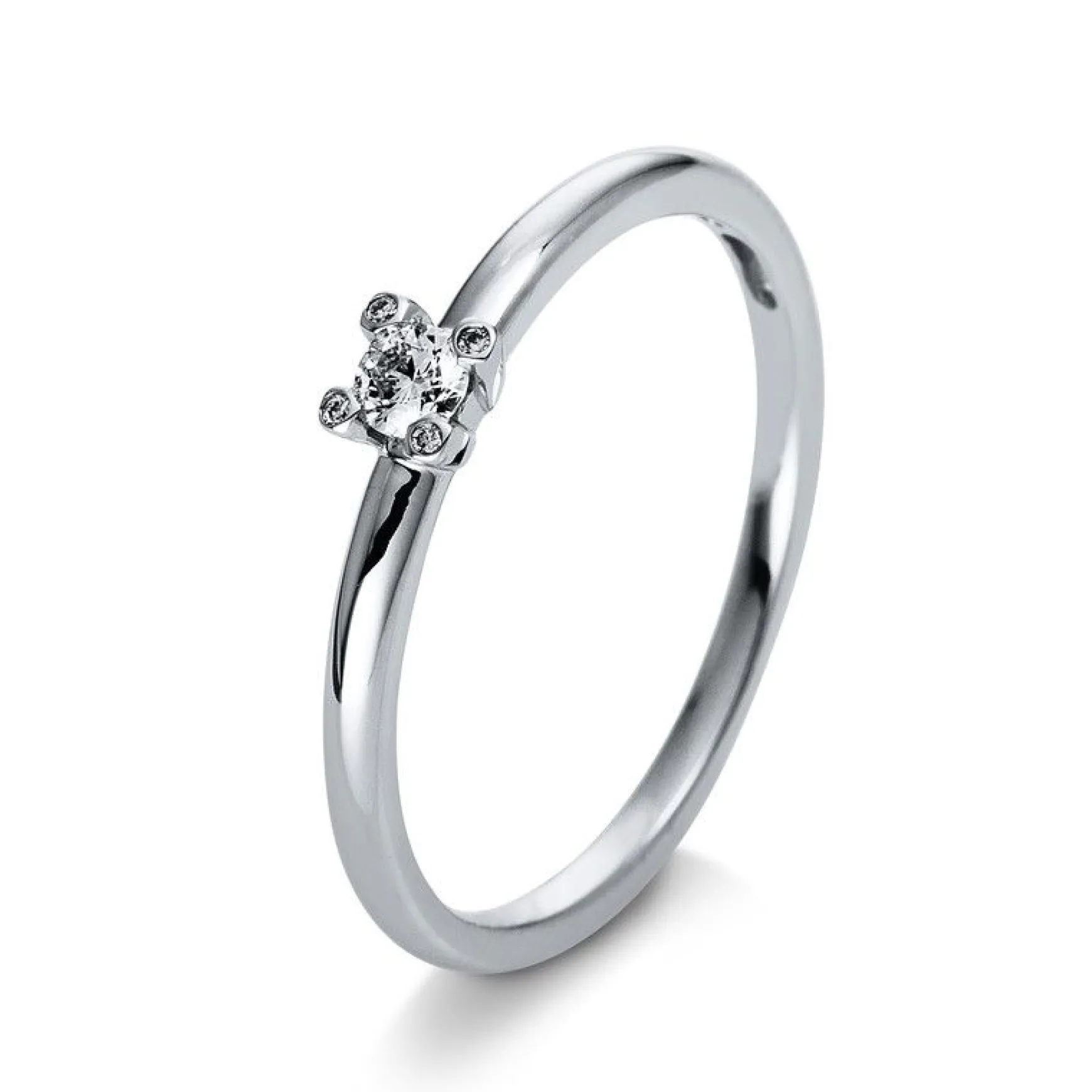 Verlobungsring 750/18K Weissgold Diamant 0.1ct.