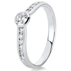 Verlobungsring 585/14K Weissgold Diamant 0.44ct.