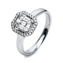 Verlobungsring 585/14K Weissgold Diamant 0.48ct.