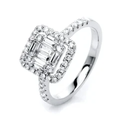 Verlobungsring 750/18K Weissgold Diamant 0.78ct.