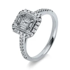 Verlobungsring 750/18K Weissgold Diamant 0.8ct.