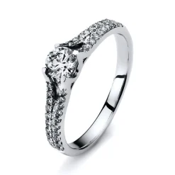 Verlobungsring 750/18K Weissgold Diamant 0.54ct.