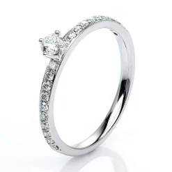 Verlobungsring 585/14K Weissgold Diamant 0.35ct.