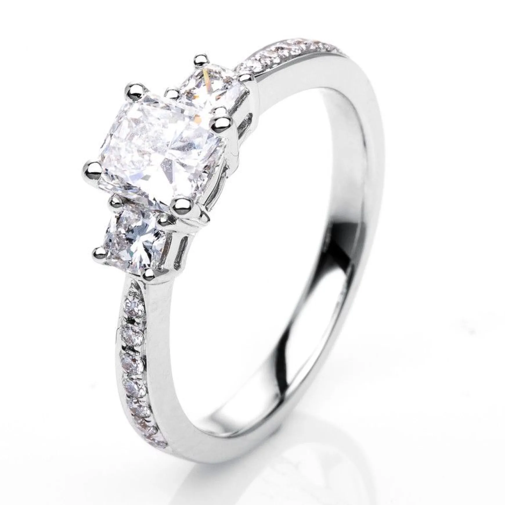 Verlobungsring 750/18K Weissgold Diamant 1.19ct.