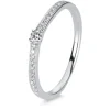 Verlobungsring 585/14K Weissgold Diamant 0.12ct.